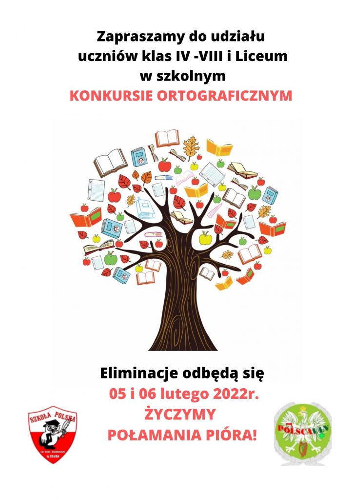 Regulamin konkursu ortograficznego dla klas 4-8 i 1-3 LO