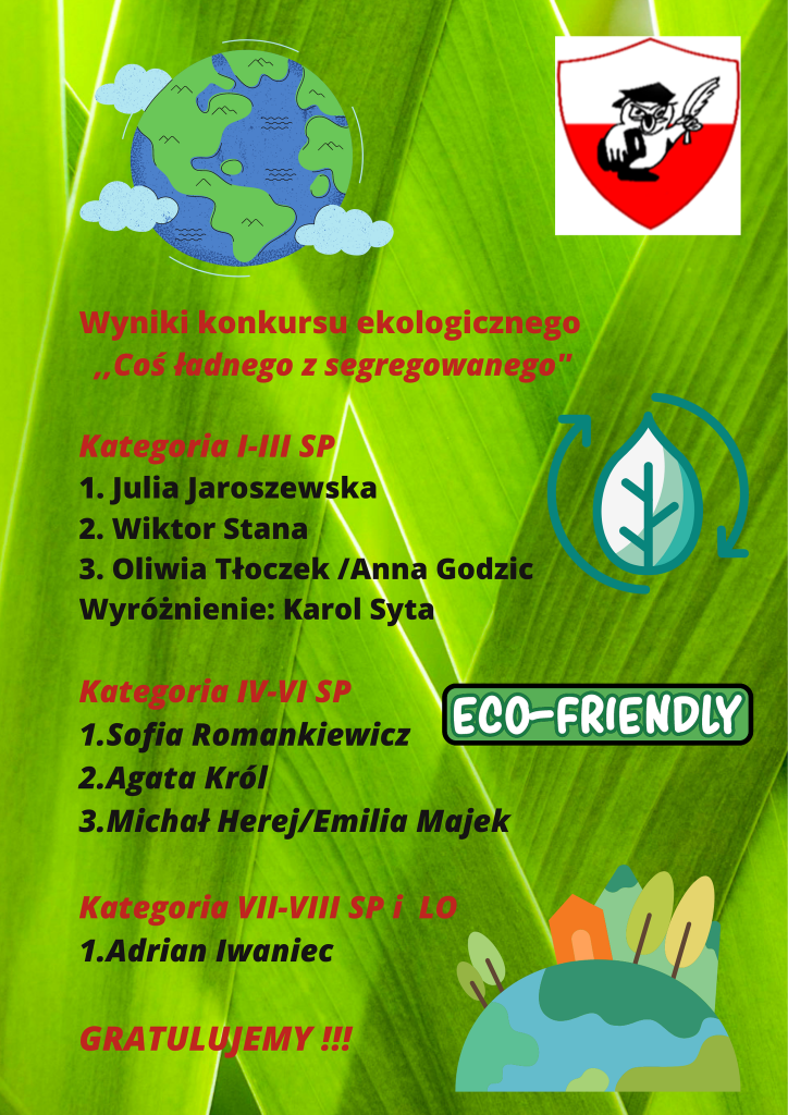 Wyniki konkursy ekologicznego „Coś ładnego z segregowanego”