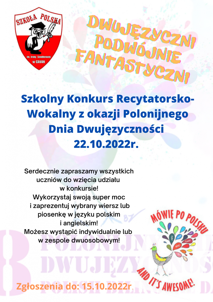 Konkurs recytatorsko-wokalny „Dwujęzyczni-podwójnie fantastyczni”