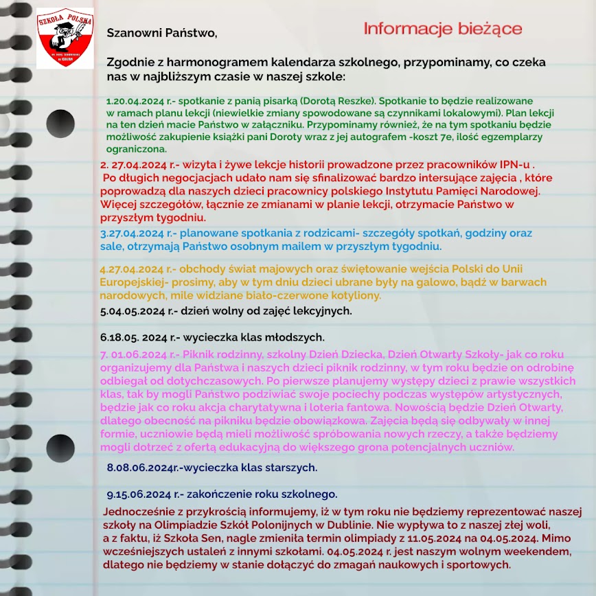 Bieżące informacje