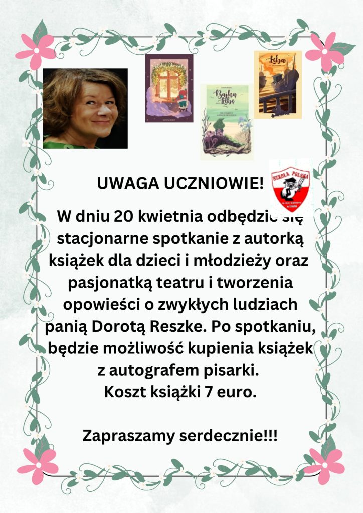 Spotkanie autorskie z panią Dorotą Reszke