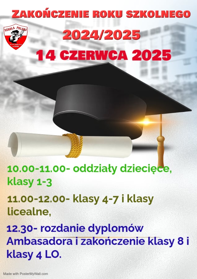Zakończenie roku szkolnego 2024/2025