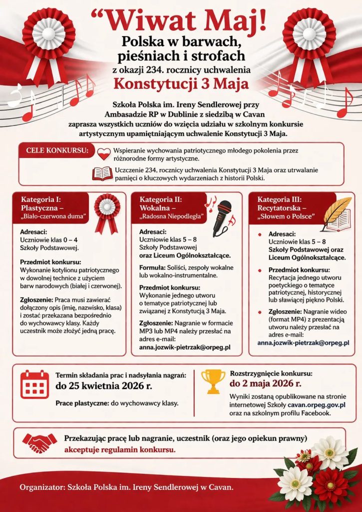 Konkurs „Wiwat Maj!” Polska w barwach , pieśniach i strofach”